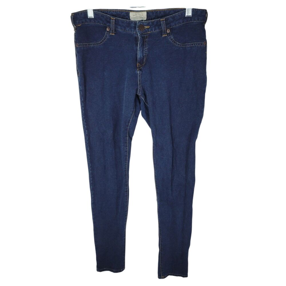 Aeropostale Womens Size L Blue Solid Skinny Jeggings Jeans